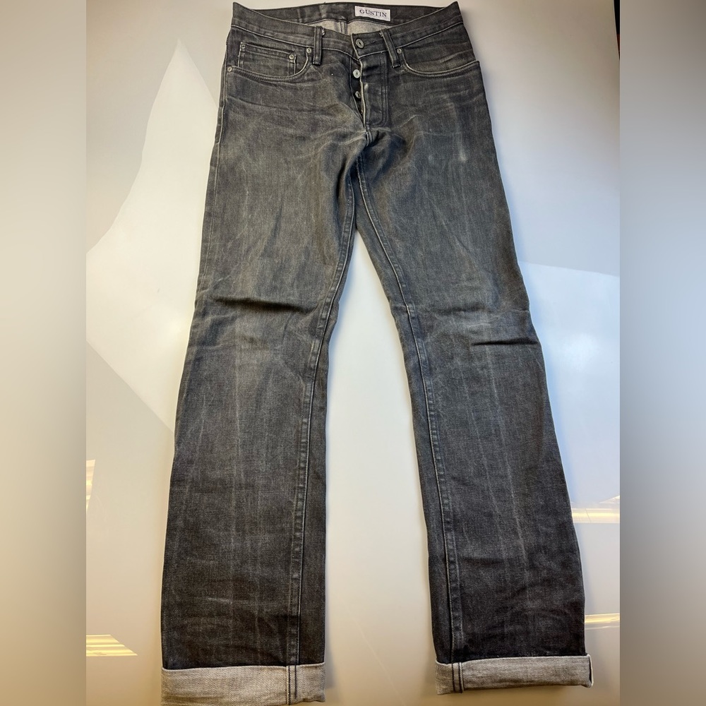 Gustin buttong fly black denim jeans r20-24